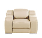 1116 Divanitalia 6-Piece Modular Power Reclining Sofa, Loveseat & Chair Set in Top Grain Italian Leather with 5 Power Recliners & Power Headrests - Beige - SKU 1116-BEIGE-6.5-HT-3PC - view 10