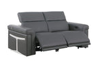 1126 Divanitalia 6-Piece Modular Power Reclining Sofa, Loveseat & Chair Set in Top Grain Italian Leather with 5 Power Recliners & Power Headrests - Dark Grey - SKU 1126-DK_GREY-6.5-HT-3PC - view 10