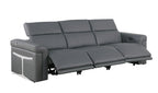 1126 Divanitalia 6-Piece Modular Power Reclining Sofa and Console Loveseat Set in Top Grain Italian Leather with 5 Power Recliners & Power Headrests - Dark Grey - SKU 1126-DK_GREY-6.5-HT - view 6