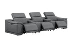 2679 Genuine Leather Sofa with 3 Power Recliners & Dual Storage Consoles