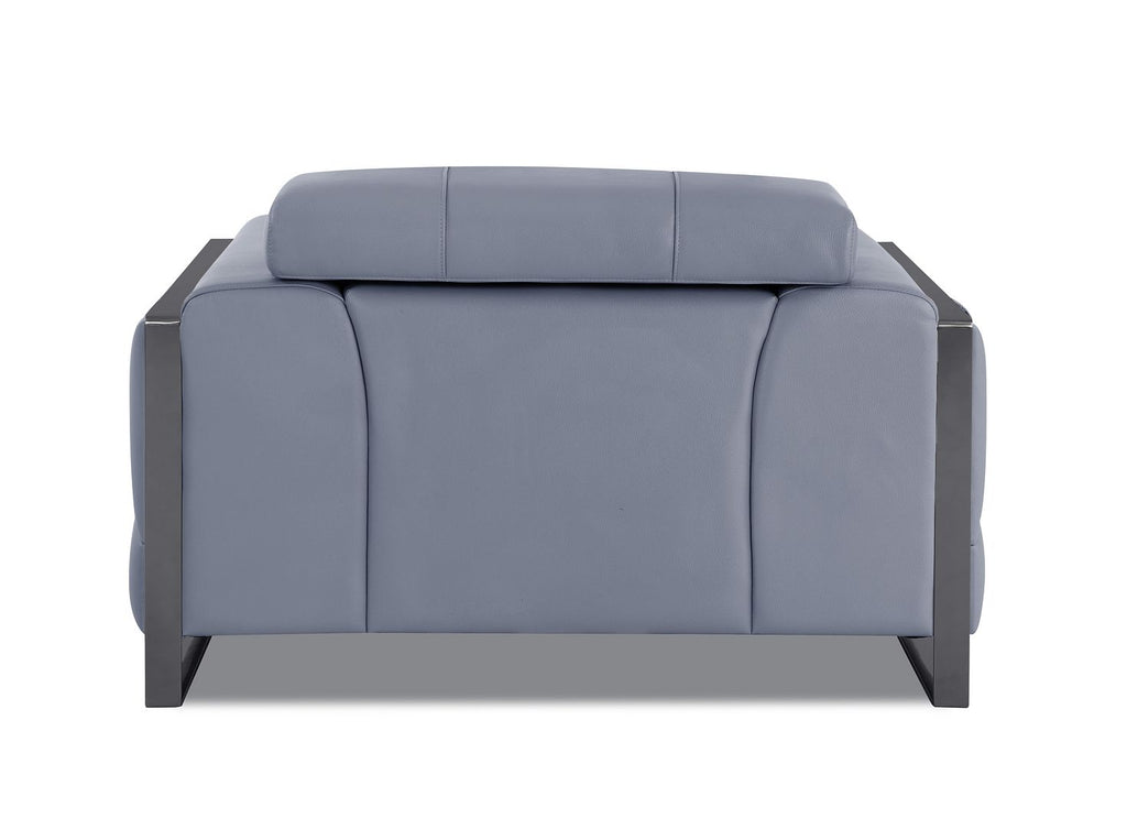 903 Divanitalia Chair with Adjustable Headrest in Top-grain Italian Leather - Light Blue - SKU 903-CH-LIGHT BLUE - view 4