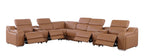 1116 Divanitalia 8-Piece L-Shaped Sectional Sofa in Top Grain Italian Leather with 4 Power Recliners & Power Headrests - Cognac - SKU 1116-COGNAC-8PC-4PWR-SECTIONAL - GROUP - view 4