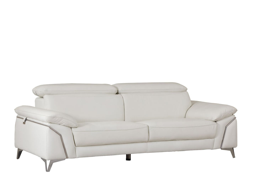 727 Divanitalia Sofa with Adjustable Headrest in Top-grain Italian Leather - White - SKU 727-S-WHITE - view 2