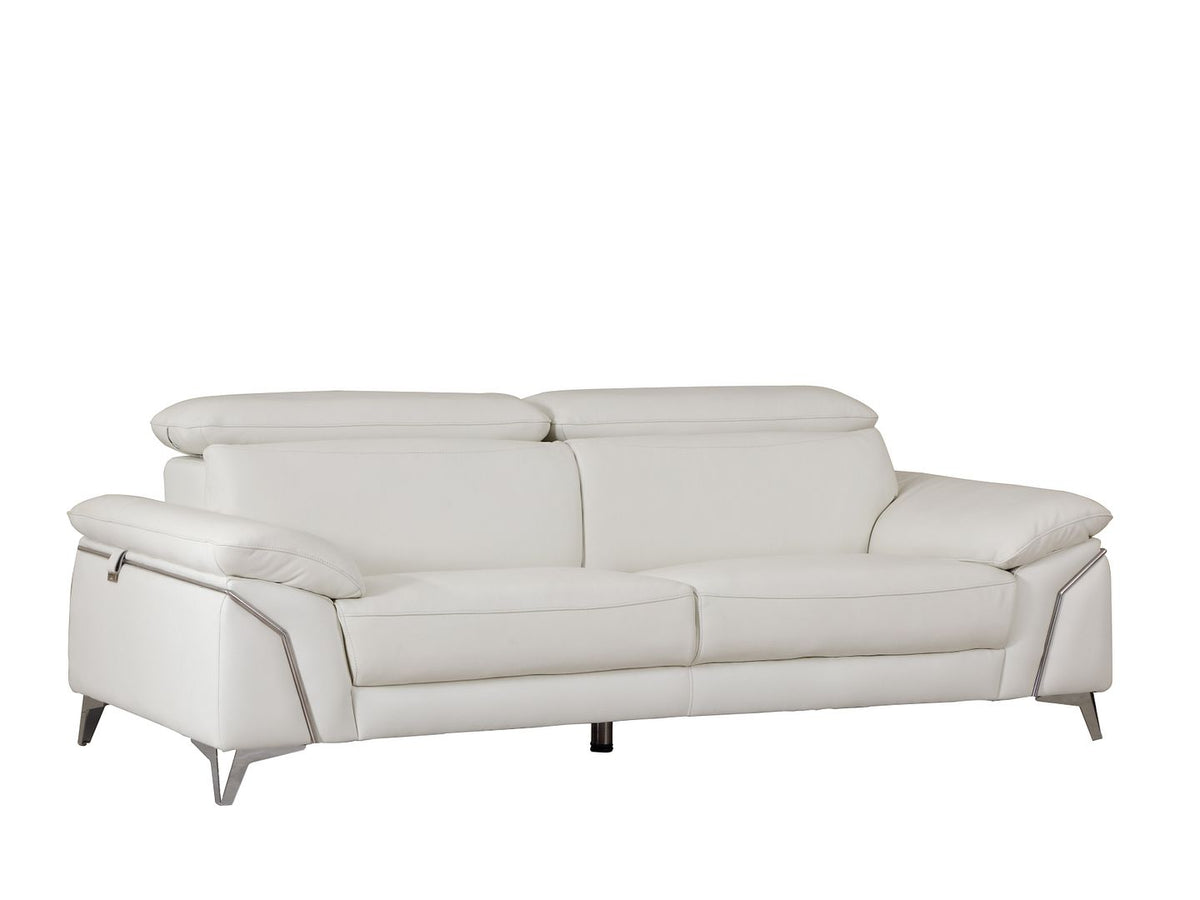 727 Divanitalia Sofa with Adjustable Headrest in Top-grain Italian Leather - White - SKU 727-S-WHITE - view 2