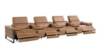1246 Divanitalia Modular Power Triple Reclining Triple Console Sofa with Power Reclining Headrests - Top Grain Italian Leather