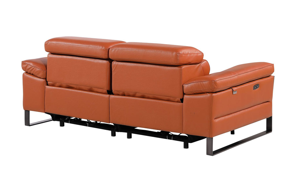 1246 Divanitalia Top Grain Italian Leather Loveseat with Power Headrest