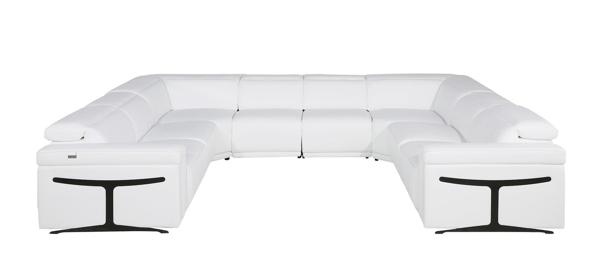 1126 Divanitalia 8-Piece U-Shaped Sectional Sofa in Top Grain Italian Leather with 4 Power Recliners & Power Headrests - White - SKU 1126-WHITE-8PC-4PWR-U-NC-SECTIONAL-GROUP - view 3