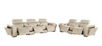 1224 Divanitalia 8-Piece Modular Power Reclining Sofa & Loveseat Set in Top Grain Italian Leather with 5 Power Recliners & Power Headrests - Beige - SKU 1224-BEIGE-8.5-HT-2PC - view 4
