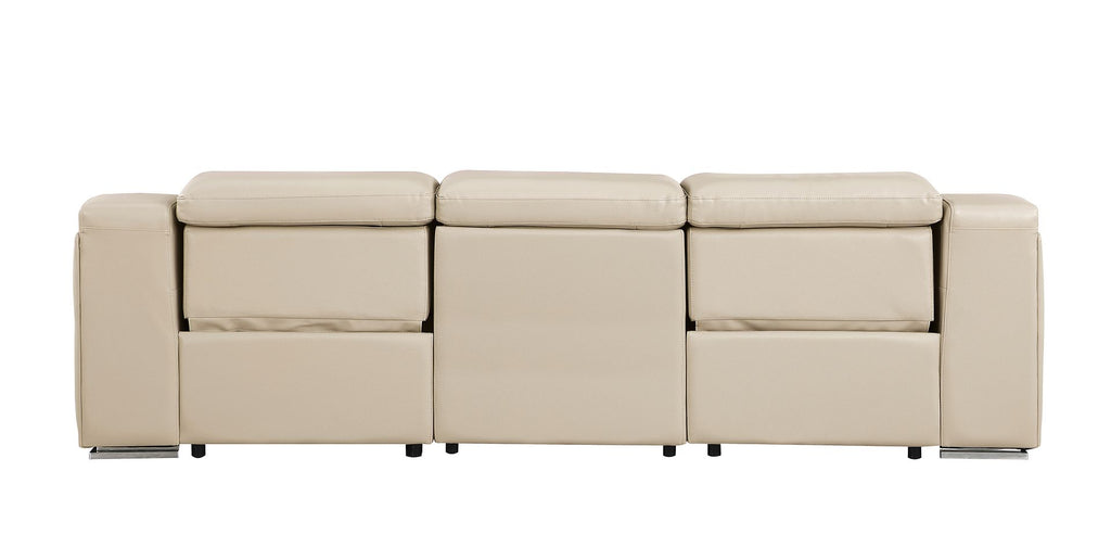 1116 Divanitalia 3-Piece Modular Power Reclining Sofa in Top Grain Italian Leather with 2 Power Recliners & Power Headrests