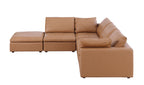 1100 Divanitalia 5-Piece Right Arm Facing 4-Seat Sectional Sofa - Top-grain Italian Leather