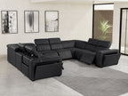 1224 Divanitalia 8-Piece U-Shaped Sectional Sofa in Top Grain Italian Leather with 4 Power Recliners & Power Headrests