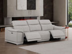 2679 Genuine Leather Sofa with Dual Power Recliners - Light Grey - SKU 2679-LT-GRAY-3.2-S-HT - view 2