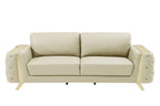 1050 Divanitalia 2-Piece Sofa Set in Top-grain Italian Leather - Beige - SKU 1050-BEIGE-3PC - view 3