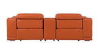 9762 Divanitalia 3-Piece Modular Power Reclining Console Loveseat with 2 Power Recliners in Top Grain Italian Leather