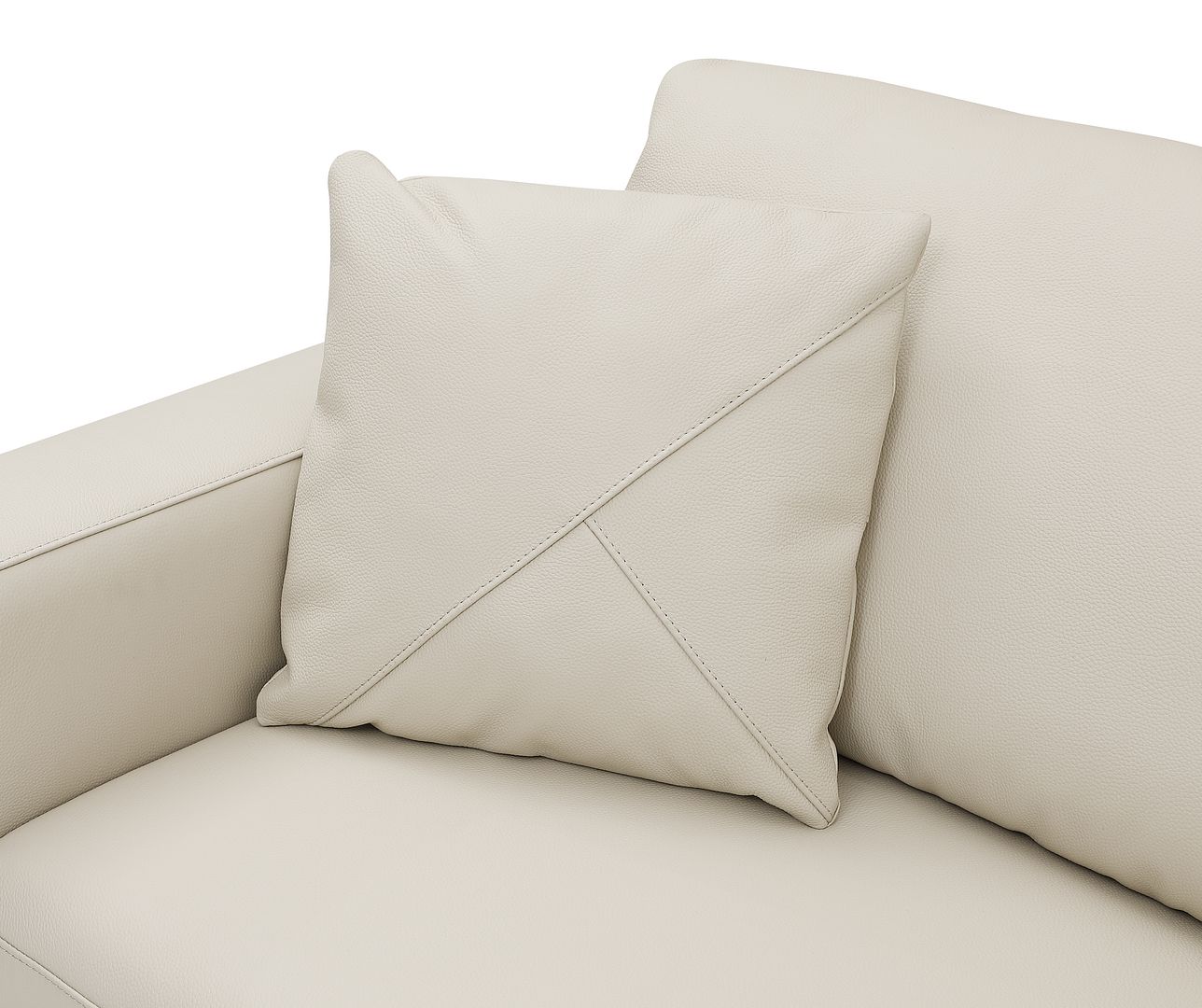 998 Divanitalia Cream Right Arm Facing Sectional Sofa in Top-grain Italian Leather