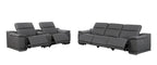 9762 Divanitalia 6-Piece Modular Power Reclining Sofa and Console Loveseat Set with 5 Power Recliners in Top Grain Italian Leather - Dark Grey - SKU 9762-DK-GREY-6.5-HT - view 4