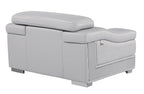 415 Divanitalia Chair with Adjustable Headrest in Top-grain Italian Leather - Light Grey - SKU 415-CH-LIGHT GRAY - view 3