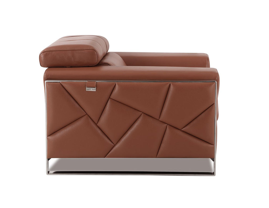903 Divanitalia Chair with Adjustable Headrest in Top-grain Italian Leather - Camel - SKU 903-CH-CAMEL - view 5