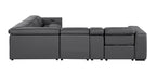 1224 Divanitalia 6-Piece L-Shaped Sectional Sofa in Top Grain Italian Leather with 3 Power Recliners & Power Headrests
