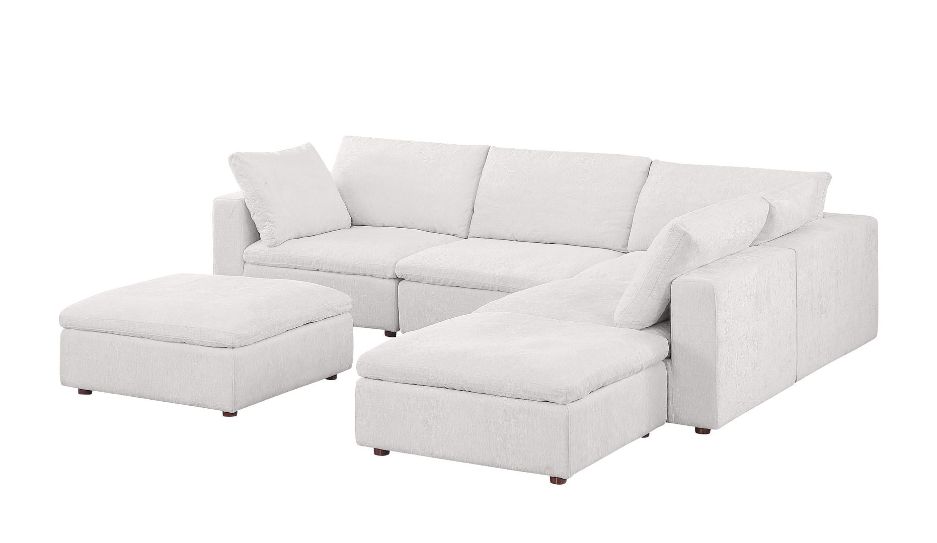 1100 Divanitalia 6-Piece Right Arm Facing 3-Seat Sectional Sofa - Top-grain Italian Leather