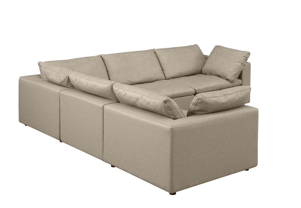 1100 Divanitalia 5-Piece L-Shaped Sectional Sofa - Top-grain Italian Leather