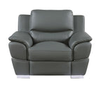 4572 Modern Genuine Leather Chair - Dark Grey