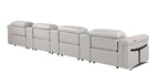 1126 Divanitalia 7-Piece Modular Power Reclining Sofa in Top Grain Italian Leather with 4 Power Recliners & Power Headrests - Light Grey - SKU 1126-LT_GREY-7.4-HT - view 6