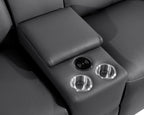 1224 Divanitalia 8-Piece L-Shaped Sectional Sofa in Top Grain Italian Leather with 4 Power Recliners & Power Headrests