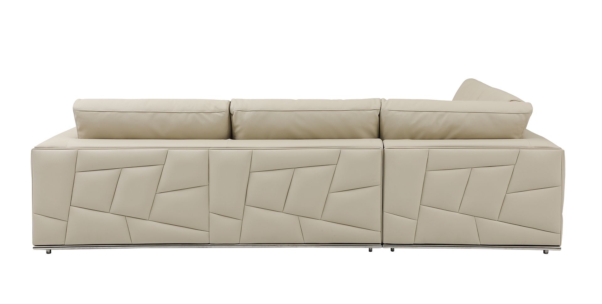998 Divanitalia Cream Left Arm Facing Sectional Sofa in Top-grain Italian Leather