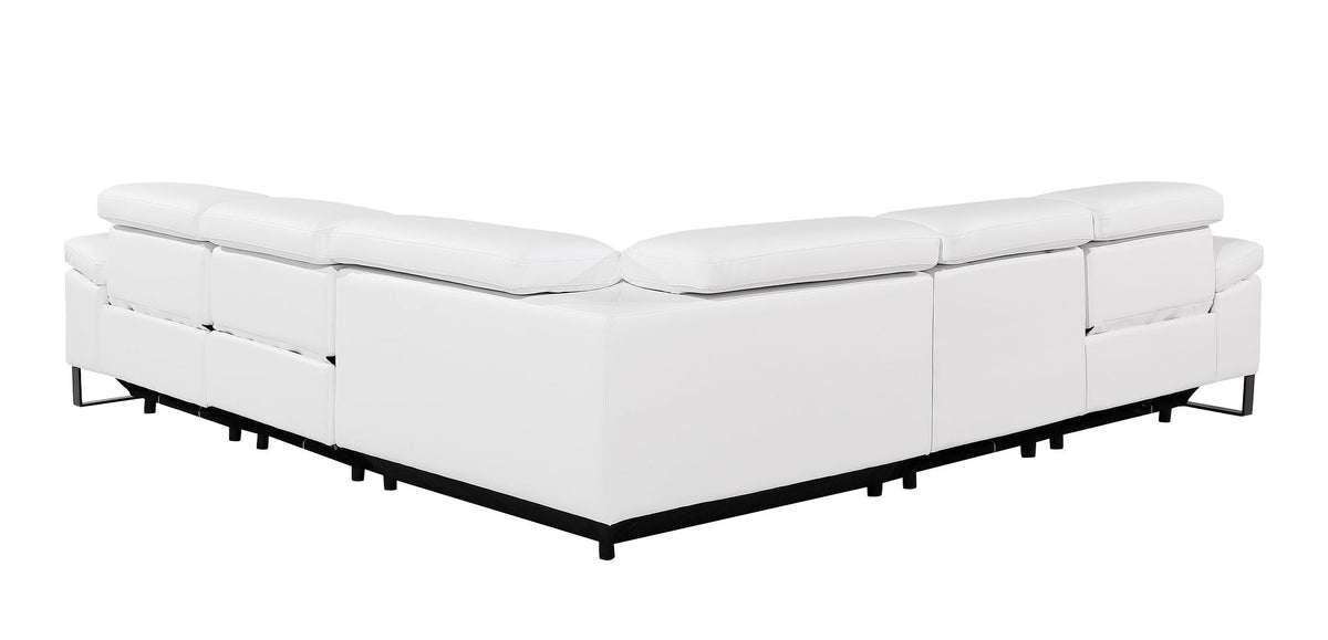 1246 Divanitalia 5-Piece L-Shaped Modular Power Reclining Sectional Sofa with Power Headrests - Top Grain Italian Leather - White - SKU 1246-WHITE-5PC-3PWR-SECTIONAL - view 8