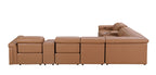 1126 Divanitalia 8-Piece L-Shaped Sectional Sofa in Top Grain Italian Leather with 4 Power Recliners & Power Headrests