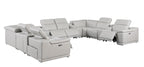 9762 Divanitalia 12-Piece U-Shaped Top Grain Italian Leather Sectional Sofa with 4 Power Recliners