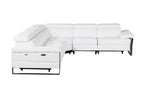 1246 Divanitalia 5-Piece L-Shaped Modular Power Reclining Sectional Sofa with Power Headrests - Top Grain Italian Leather