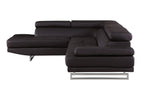 8136 Left Arm Facing Chaise with Adjustable Headrest in Genuine Leather