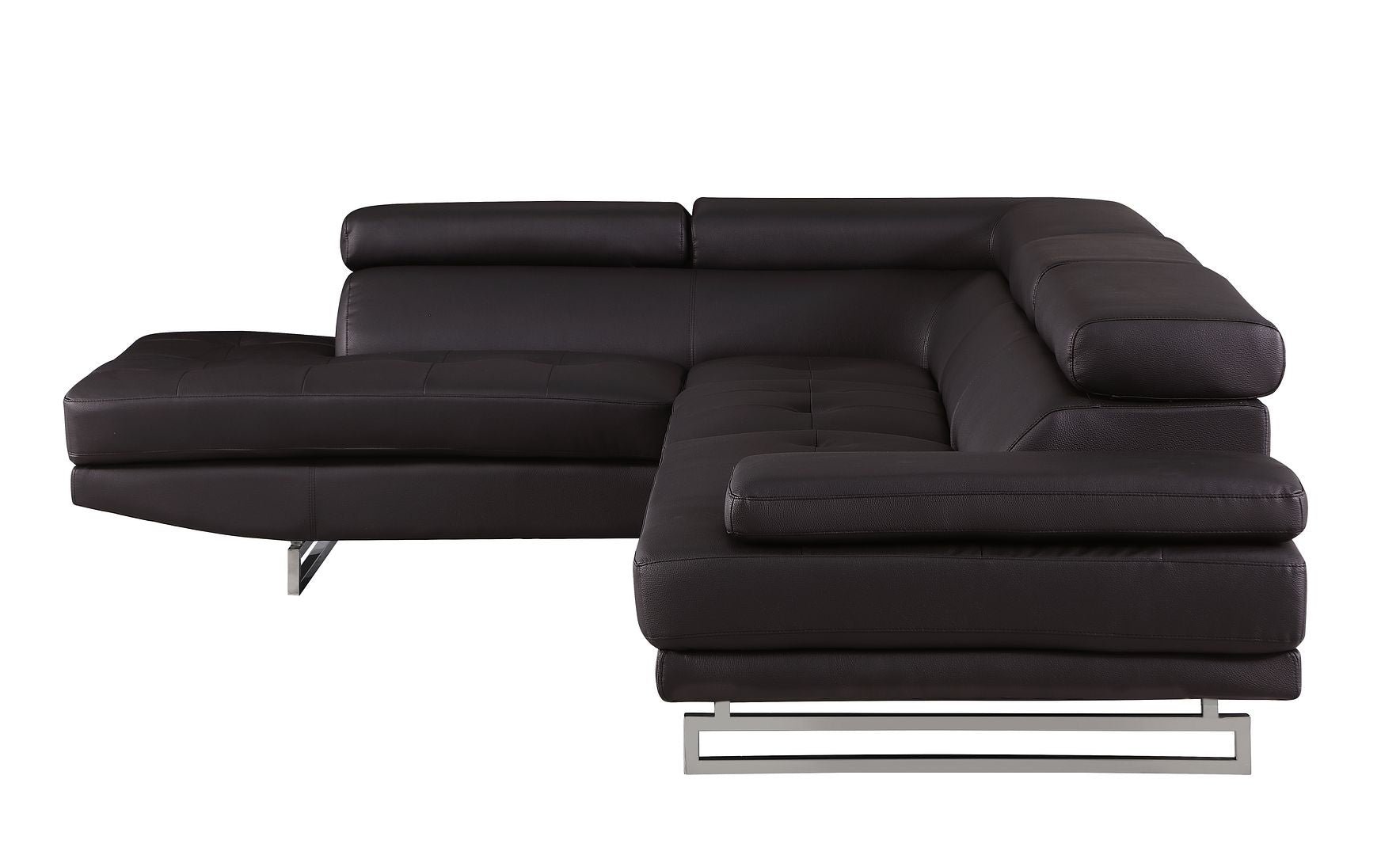 8136 Left Arm Facing Chaise with Adjustable Headrest in Genuine Leather