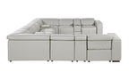 1224 Divanitalia 12-Piece U-Shaped Sectional Sofa in Top Grain Italian Leather with 4 Power Recliners & Power Headrests