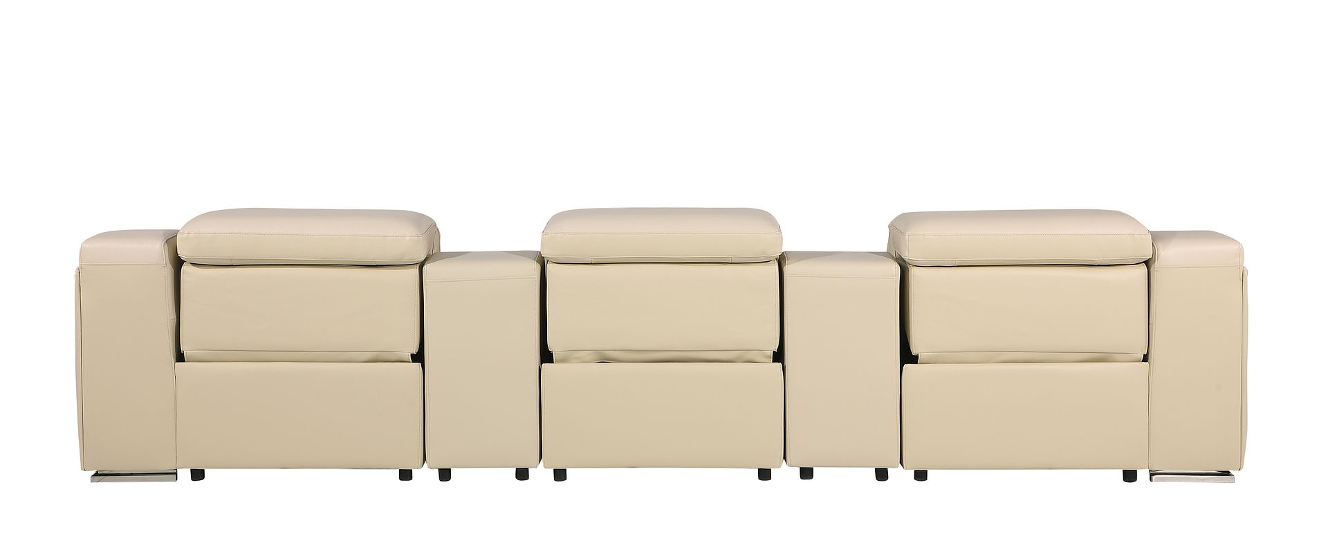 1116 Divanitalia 5-Piece Modular Power Reclining Sofa in Top Grain Italian Leather with 3 Power Recliners & Power Headrests