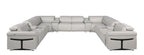 1126 Divanitalia 12-Piece U-Shaped Sectional Sofa in Top Grain Italian Leather with 4 Power Recliners & Power Headrests - Light Grey - SKU 1126-LT_GREY-12PC-4PWR-U-SECTIONAL-GROUP - view 3