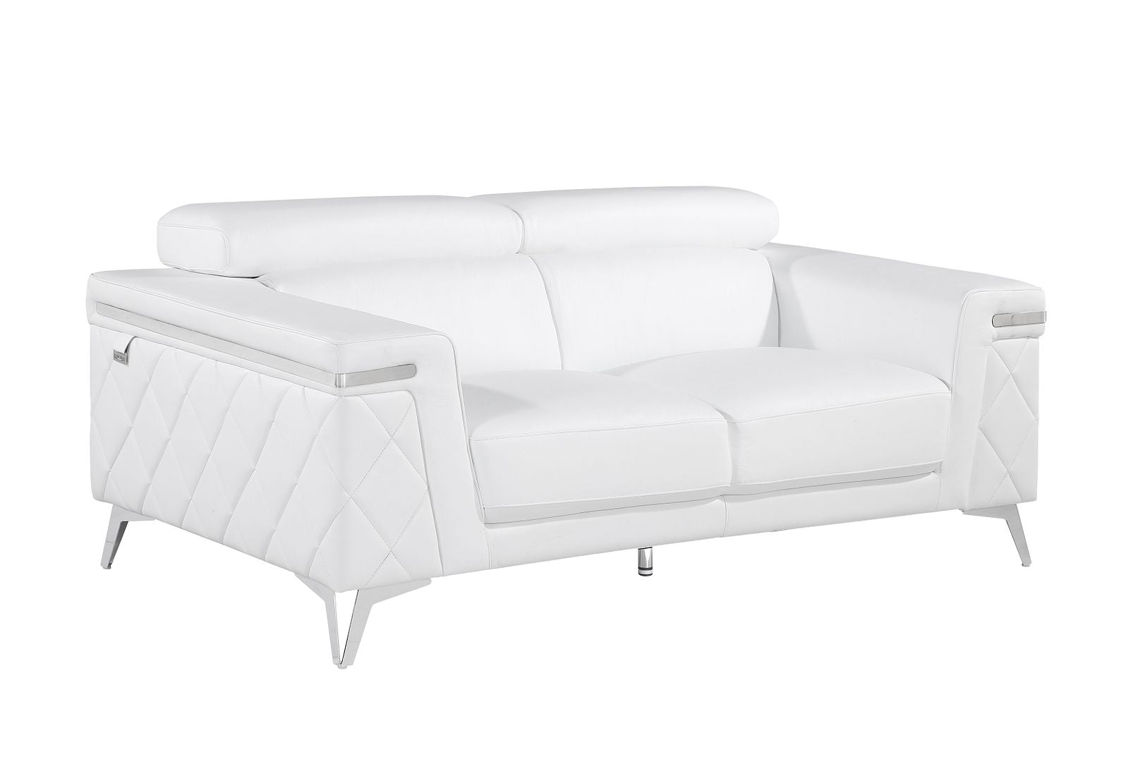 1140 Divanitalia Loveseat with Adjustable Headrest in Top-grain Italian Leather