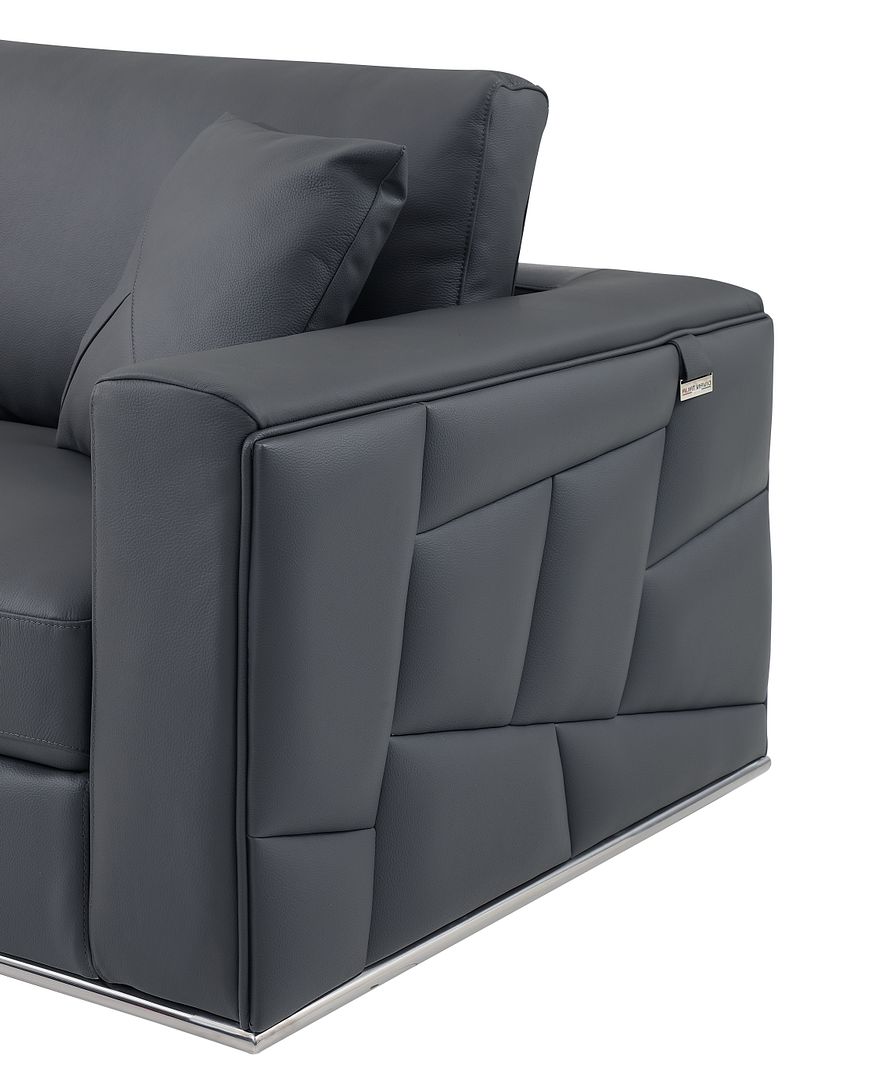 998 Divanitalia Cream Left Arm Facing Sectional Sofa in Top-grain Italian Leather