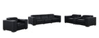 1208 Modular Leather Set with 6 Power Recliners & Power Headrests - Black - SKU 1208-BLACK-7.6-HT-3PC - view 3