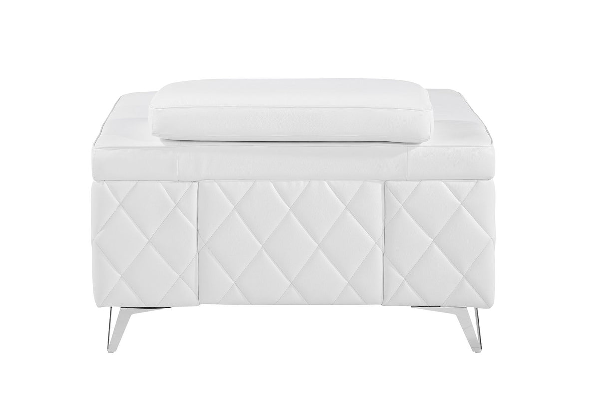1140 Divanitalia Chair with Adjustable Headrest in Top-grain Italian Leather - White - SKU 1140-WHITE-CH - view 4