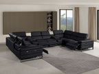 1246 Divanitalia 10-Piece U-Shaped Modular Power Reclining Sectional Sofa with 4 Power Recliners and Power Headrests - Top Grain Italian Leather