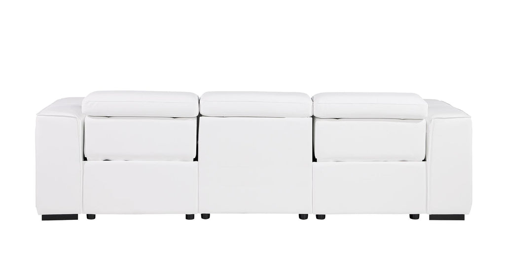 1224 Divanitalia 3-Piece Modular Power Reclining Sofa in Top Grain Italian Leather with 2 Power Recliners & Power Headrests