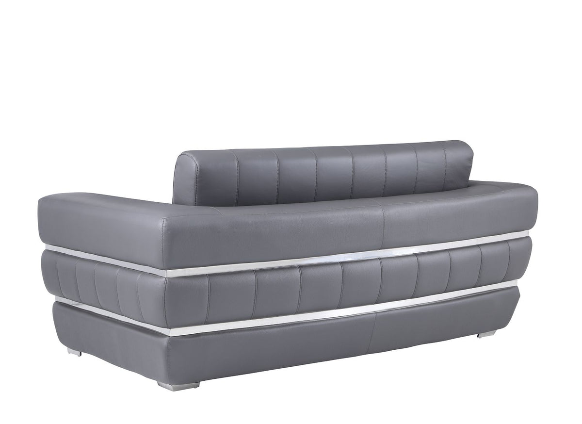 904 Divanitalia 2-Piece Sofa Set in Top-grain Italian Leather - Dark Grey - SKU 904- DARK GRAY 2PC (S/L) - GROUP - view 9