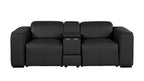 1224 Divanitalia 3-Piece Modular Power Reclining Loveseat in Top Grain Italian Leather with 2 Power Recliners & Power Headrests - Black - SKU 1224-BLACK-3.2-HT - view 3