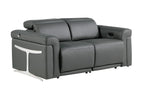 1126 Divanitalia Power Reclining Loveseat in Top Grain Italian Leather with 2 Power Recliners & Power Headrests