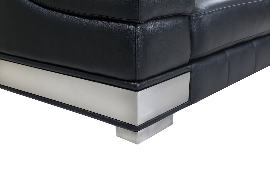 415 Divanitalia 3-Piece Sofa Set with Adjustable Headrest in Top-grain Italian Leather - Black - SKU 415- BLACK 3PC (S/L/CH) - GROUP - view 11