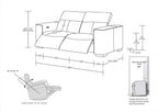 1208 Genuine Leather Dual Power Reclining Loveseat