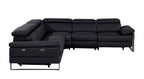 1246 Divanitalia 5-Piece L-Shaped Modular Power Reclining Sectional Sofa with Power Headrests - Top Grain Italian Leather